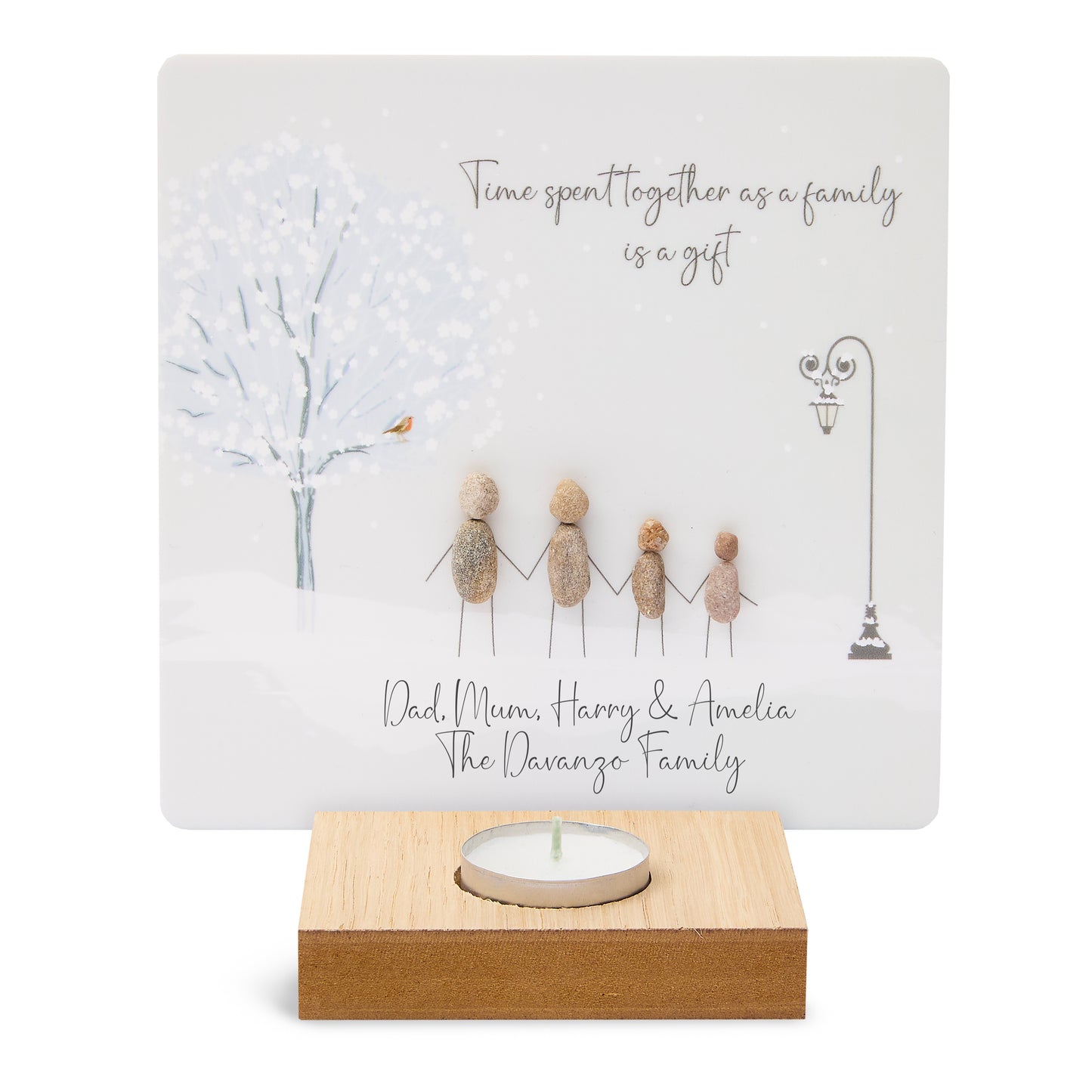 T-Lite Holder - Time spent together as a family is a gift
