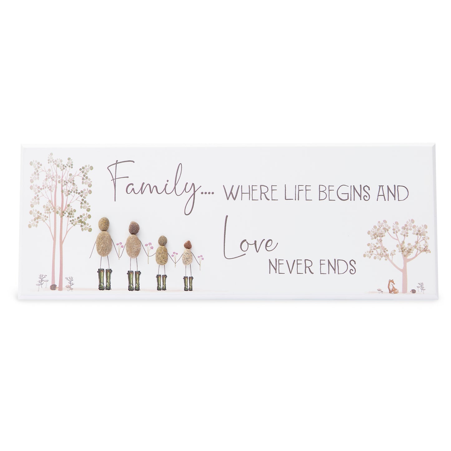 Pebble Wall Sign - Family.... where life begins and love never ends