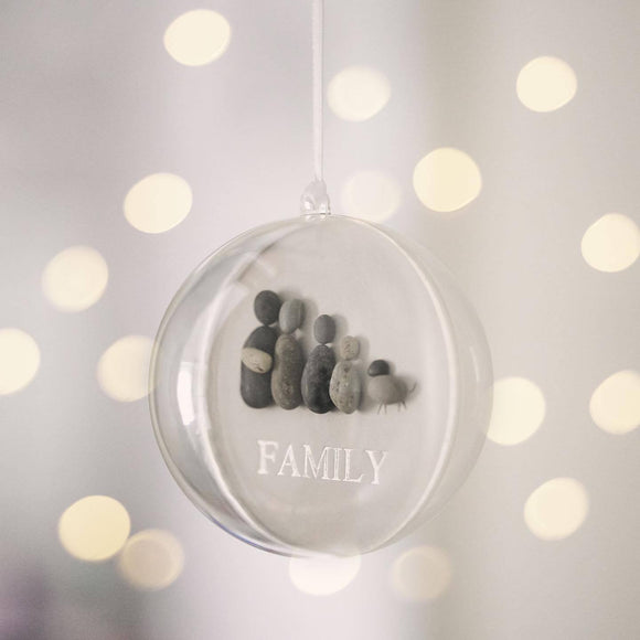 La de da Living Personalised Christmas Baubles Decorations Keepsakes, Pebble Baubles, Pebble Decorations, Personalised Christmas