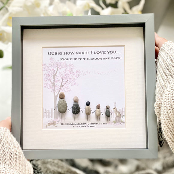 La de da Living Personalised Framed Pebble Picture Art Keepsake, Home Decor, Handmade Pebble Picture, Personalised Pebble, Wedding, Birthday, Christmas, Family, Friendship