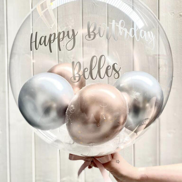La de da Living Personalised Helium Filled Bubble Balloons, Pet Walkers, Birthday, Wedding, Anniversary, Special Occasion, Memorial, Remembrance, Love, Balloon