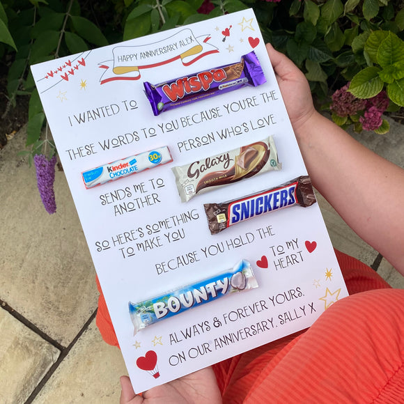 La de da Living Personalised Chocolate Poem Boards for Children, Adults, Birthday, Wedding, Engagement, Teacher, Chocolate Gift