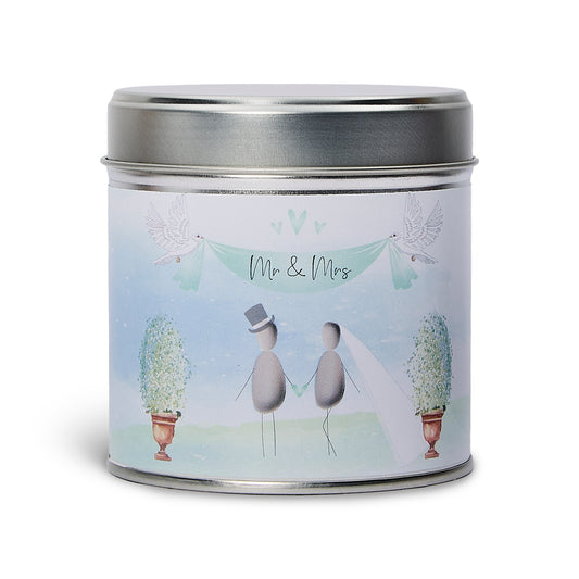 Pebble Candle Tin - Mr & Mrs