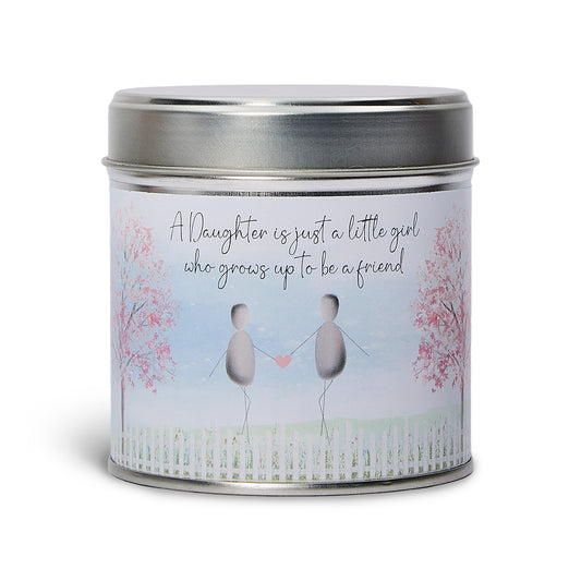 Pebble Candle Tin - A daughter is just a little girl who grows up to be a friend