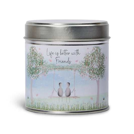 Pebble Candle Tin -  Life is better with friends