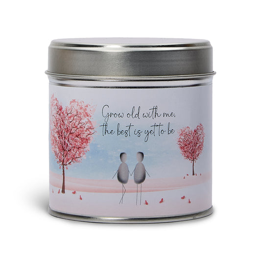 Pebble Candle Tin - Grow old with me, the best is yet to be