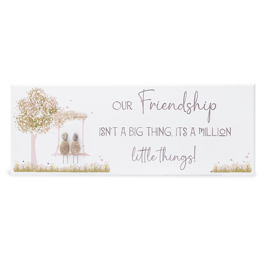 Pebble Wall Sign - Our friendship isn't a big thing, it's a million little things!