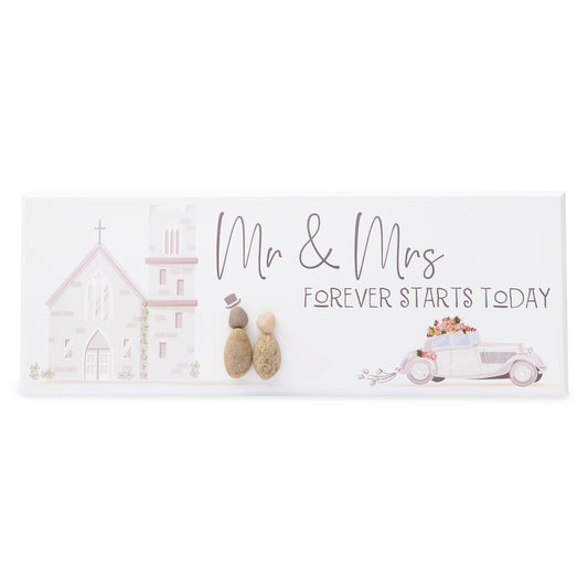 Pebble Wall Sign - Mr & Mrs... Forever Starts Today