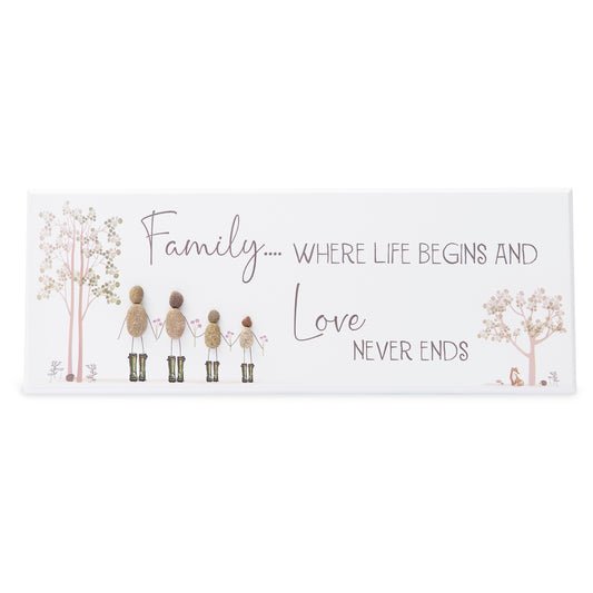 Pebble Wall Sign - Family.... where life begins and love never ends