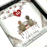 Mini Personalised Ruby Wedding Anniversary Pebble Picture