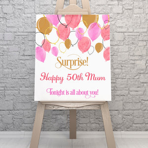 Birthday Balloons Personalised Sign