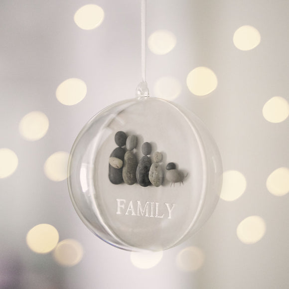 Silver Foil Pebble Bauble