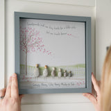 Personalised Family Picket Fence Pebble Picture