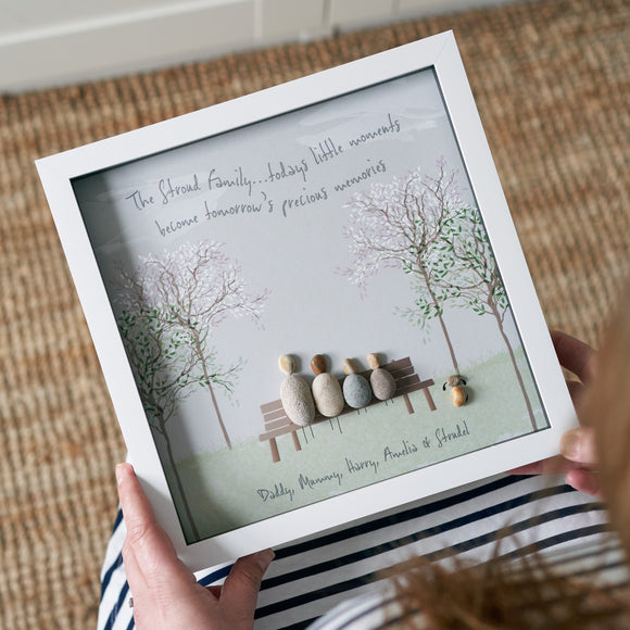 Personalised Family Bench Pebble Picture