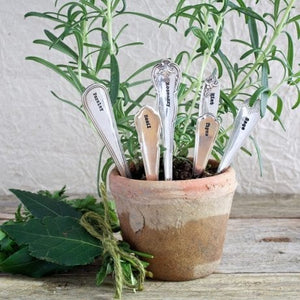 Set Of Six Personalised Vintage Herb Markers