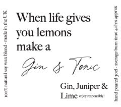 Pop Candle - When life gives you lemons make a Gin & Tonic
