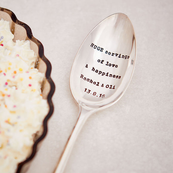 Personalised Silver Plated Vintage Serving Spoon