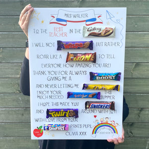 XL Personalised Teacher Chocolate Message Board