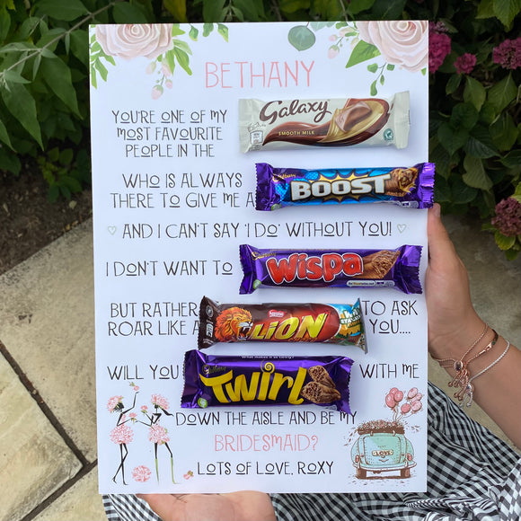 Bridesmaid Chocolate Board