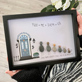 Personalised New Home Pebble Family Box Frame