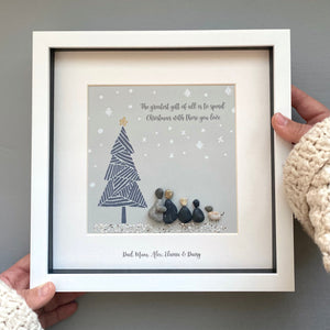 Christmas Family Pebble Picture