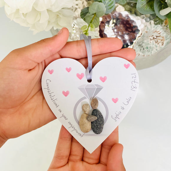Personalised Engagement Hanging Heart