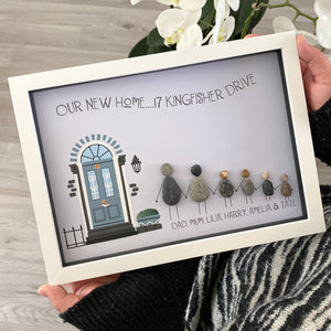 Personalised New Home Pebble Family Box Frame