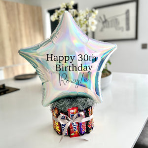 Chocolate Bar Cake with Personalised Balloon