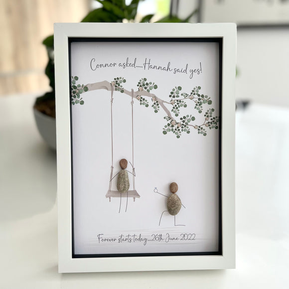 Personalised Engagement Swing Pebble Picture