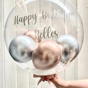 Personalised Large Gumball Feather Bubble Balloon