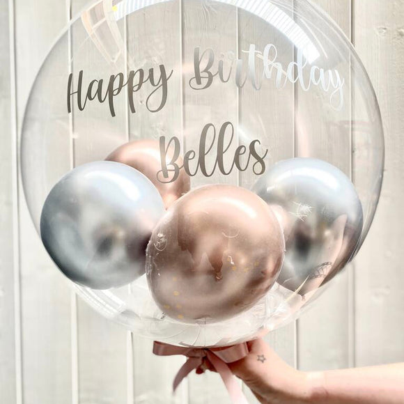 Personalised Large Gumball Feather Bubble Balloon