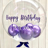 Personalised Large Gumball Feather Bubble Balloon