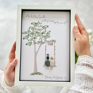 Personalised Wedding Swing Pebble Picture