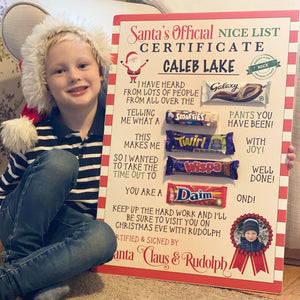 Nice List Certificate Chocolate Board