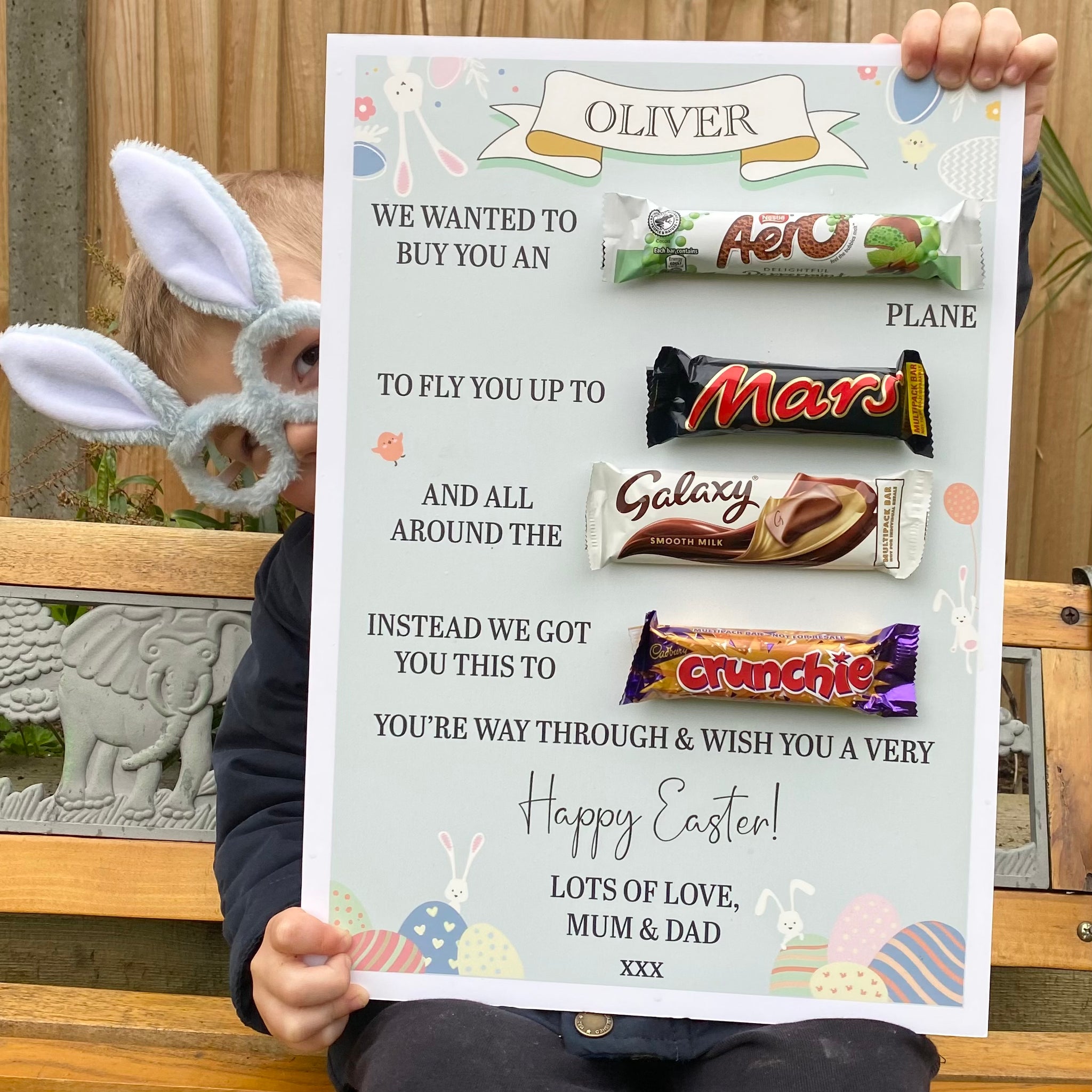 Personalised Easter Gift Chocolate Board La de da Living