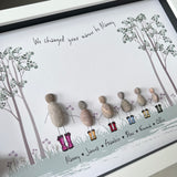 Personalised Family Welly Boot Pebble Picture