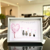 Personalised Pebble Family Balloon Tree Box Frame
