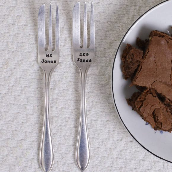 Personalised Cake Fork Set